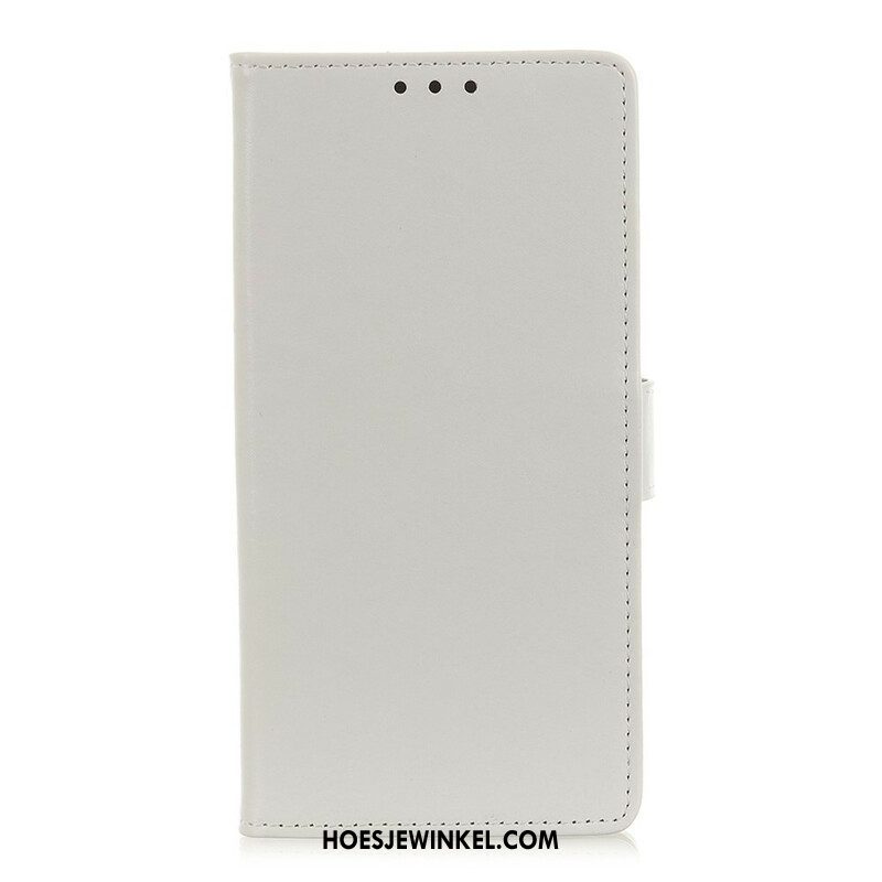 Folio-hoesje voor Samsung Galaxy S21 FE Eenvoudig Glanzend Leereffect