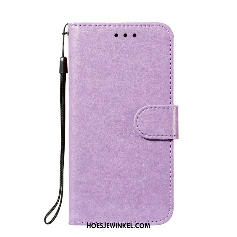 Folio-hoesje voor Samsung Galaxy S21 FE Met Ketting Effen Kleur Serie Strappy