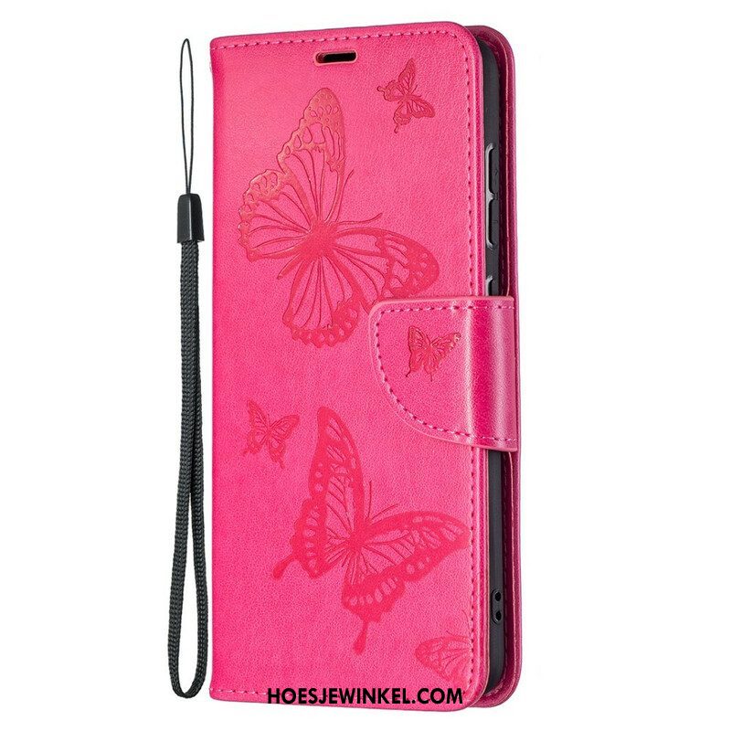 Folio-hoesje voor Samsung Galaxy S21 FE Vlinders Tijdens De Vlucht Met Lanyard