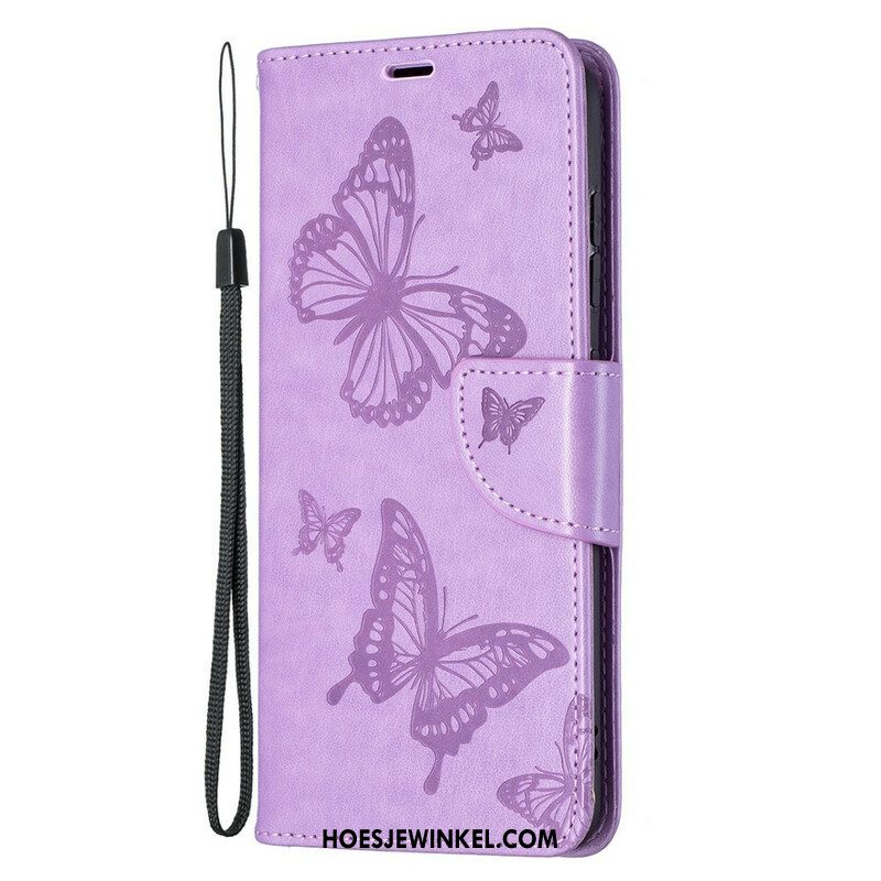 Folio-hoesje voor Samsung Galaxy S21 FE Vlinders Tijdens De Vlucht Met Lanyard