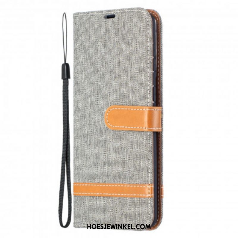 Folio-hoesje voor Samsung Galaxy S21 Plus 5G Met Ketting Band Van Stof En Leereffect