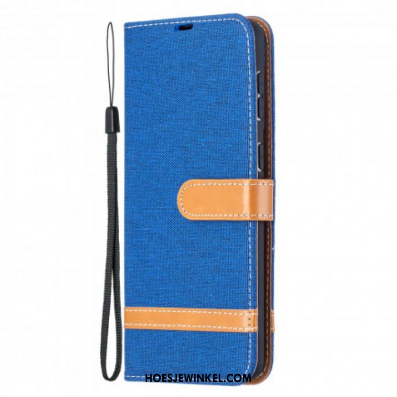 Folio-hoesje voor Samsung Galaxy S21 Plus 5G Met Ketting Band Van Stof En Leereffect