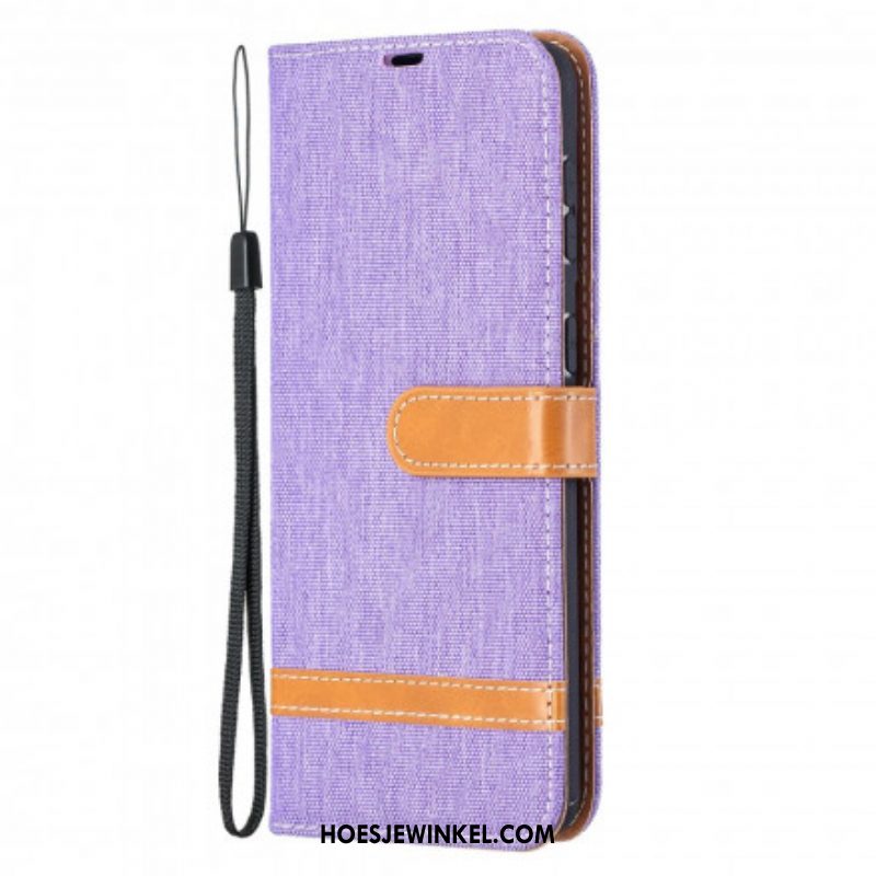 Folio-hoesje voor Samsung Galaxy S21 Plus 5G Met Ketting Band Van Stof En Leereffect