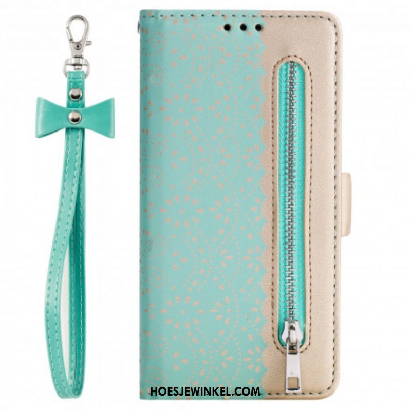 Folio-hoesje voor Samsung Galaxy S21 Ultra 5G Met Ketting Portemonnee Met Kanten Riem