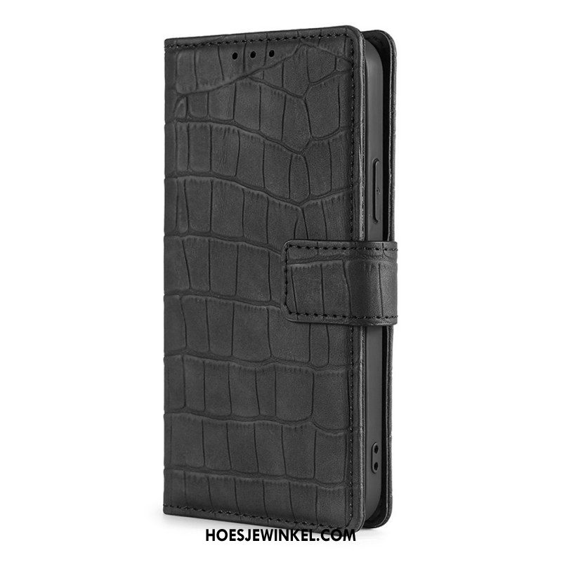 Folio-hoesje voor Samsung Galaxy S22 5G Krokodillenhuid-effect