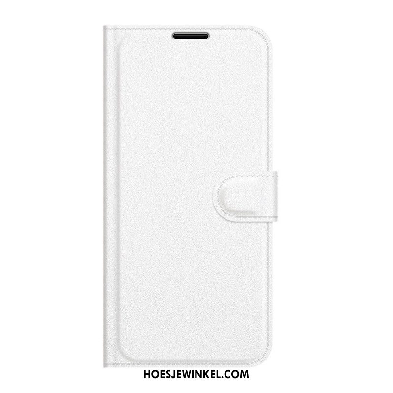 Folio-hoesje voor Samsung Galaxy S22 Plus 5G Klassiek Litchi-leereffect