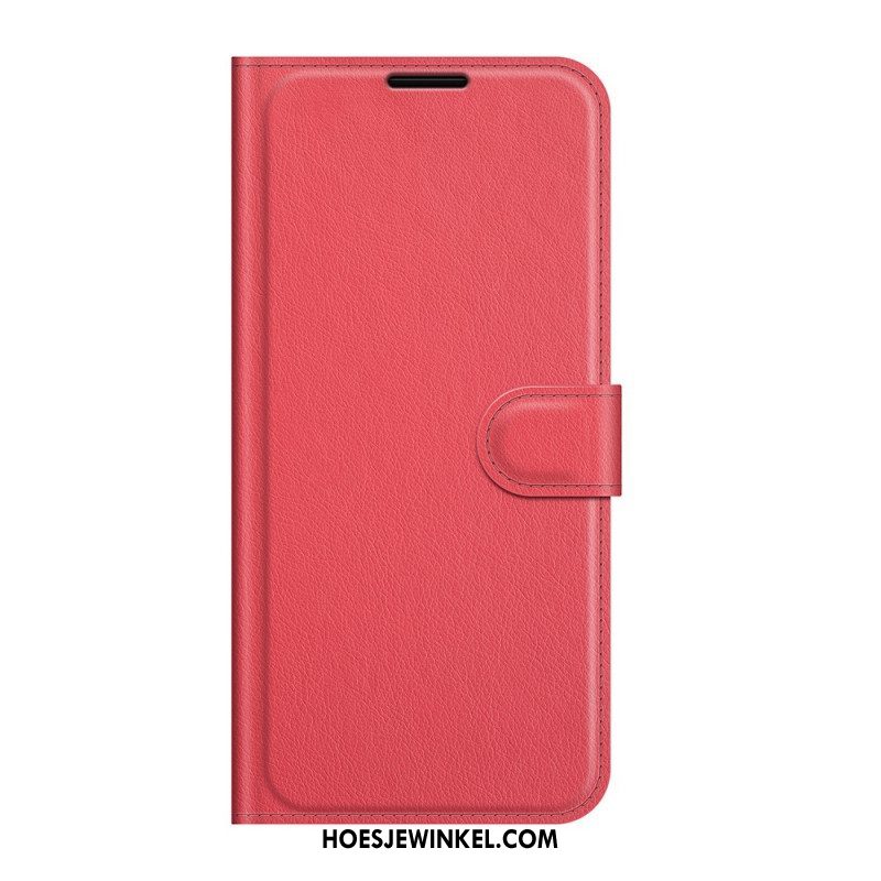 Folio-hoesje voor Samsung Galaxy S22 Plus 5G Klassiek Litchi-leereffect