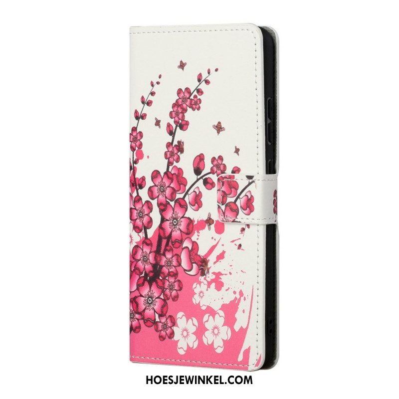 Folio-hoesje voor Samsung Galaxy S22 Plus 5G Tropische Bloemen