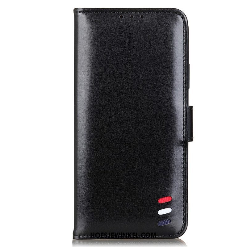 Folio-hoesje voor Samsung Galaxy S22 Ultra 5G Driekleurig Leereffect