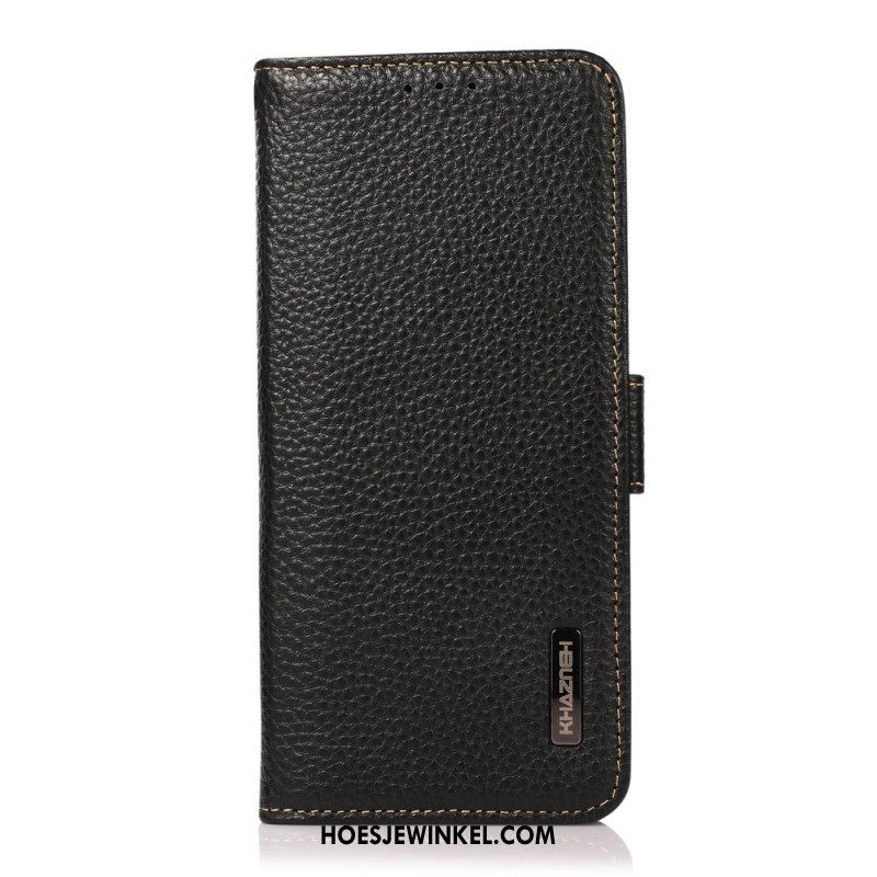 Folio-hoesje voor Samsung Galaxy S22 Ultra 5G Lychee Leer Khazneh Rfid