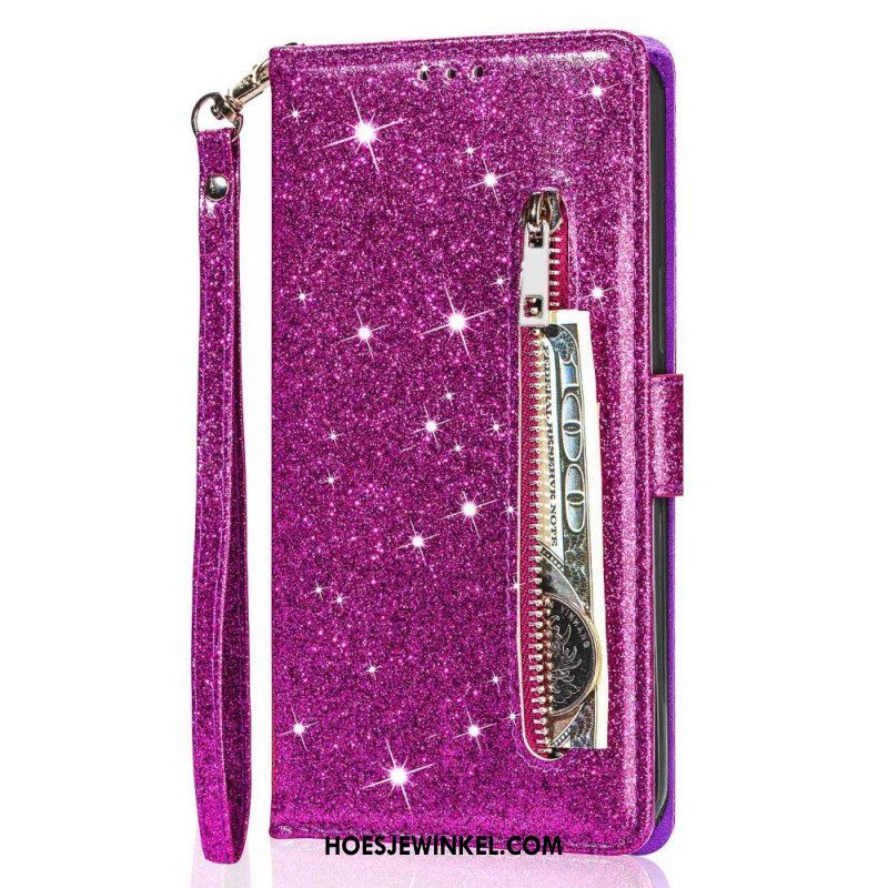 Folio-hoesje voor Samsung Galaxy S23 5G Glitter Portemonnee