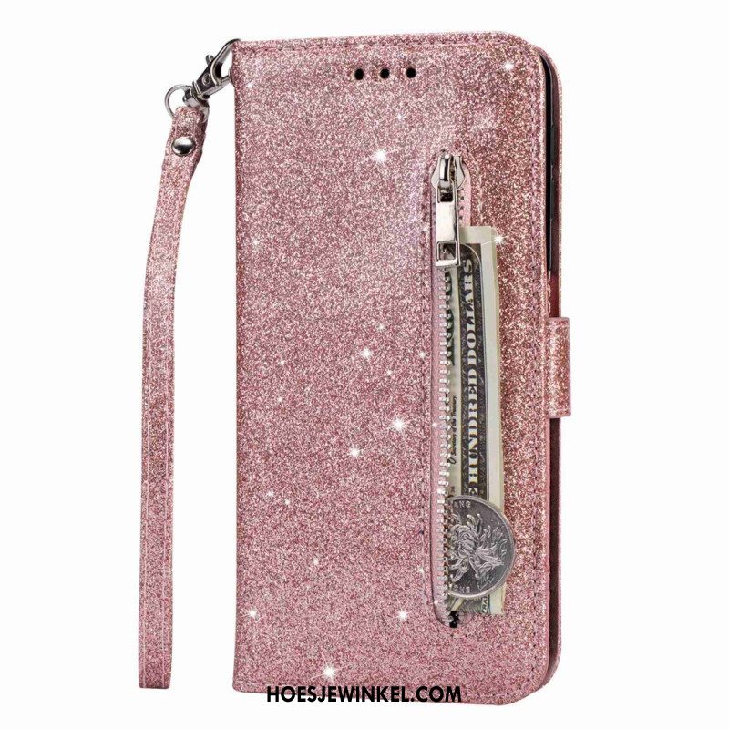 Folio-hoesje voor Samsung Galaxy S23 5G Glitter Portemonnee