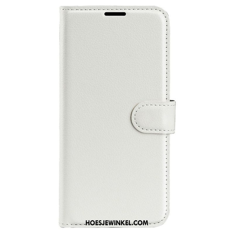 Folio-hoesje voor Samsung Galaxy S23 5G Klassiek Litchi-leereffect