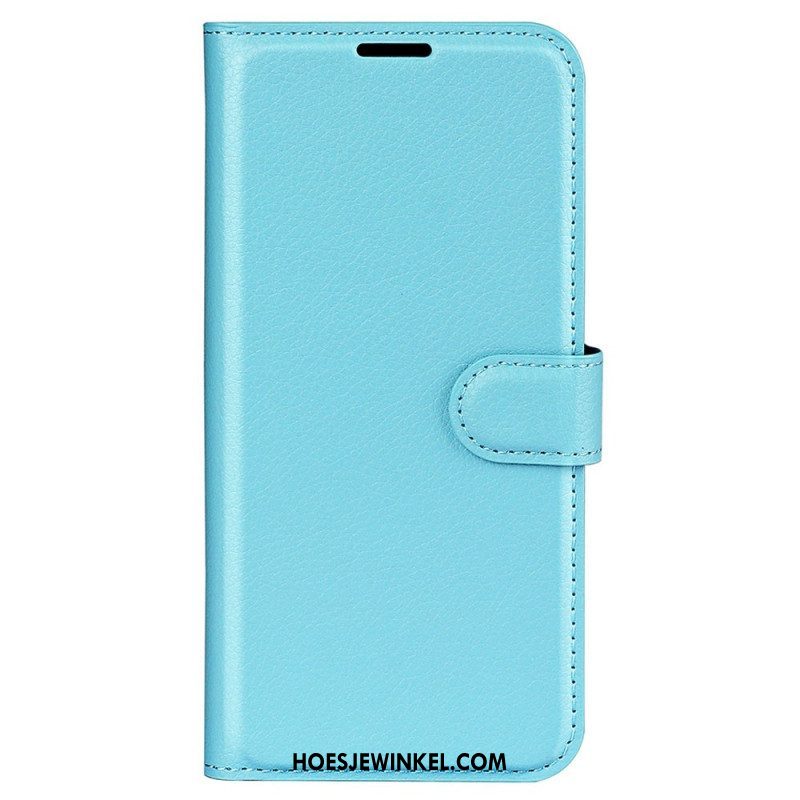 Folio-hoesje voor Samsung Galaxy S23 5G Klassiek Litchi-leereffect