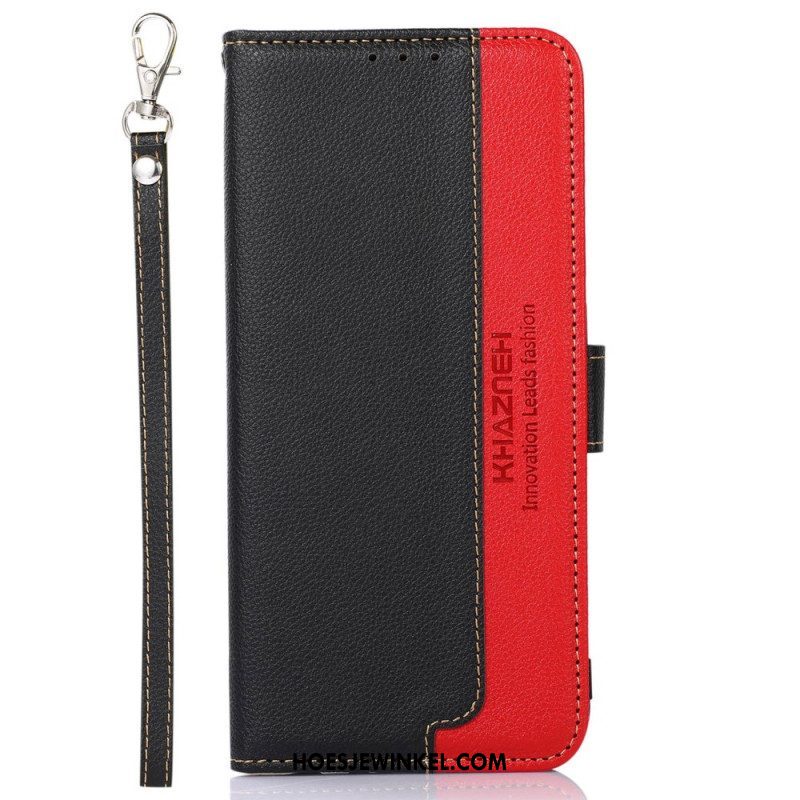 Folio-hoesje voor Samsung Galaxy S23 5G Lychee-stijl Rfid Khazneh