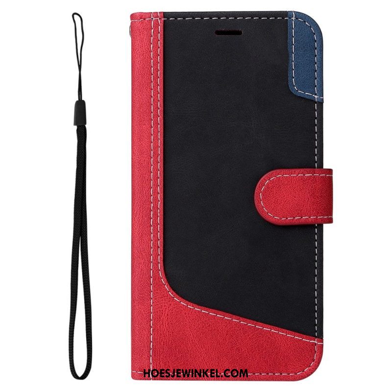 Folio-hoesje voor Samsung Galaxy S23 5G Tweekleurig Met Riem