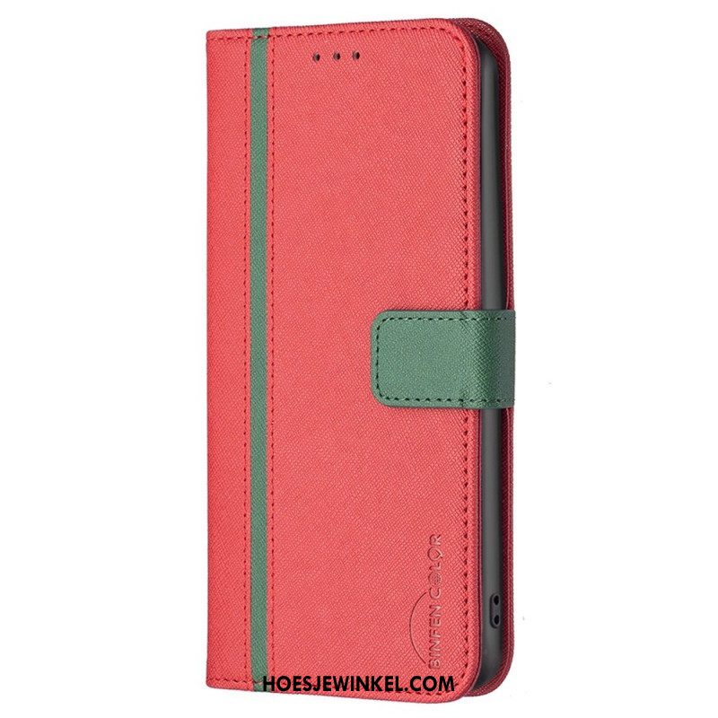 Folio-hoesje voor Samsung Galaxy S23 5G Tweekleurige Binfen-kleur