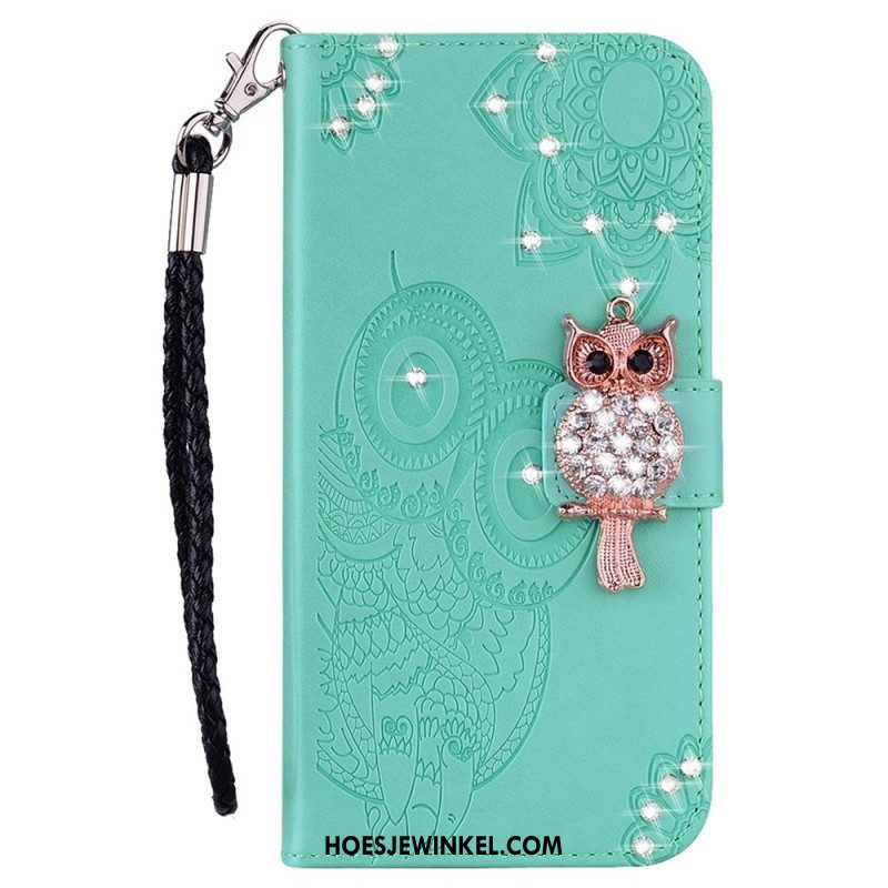 Folio-hoesje voor Samsung Galaxy S23 5G Uil Mandala En Charme