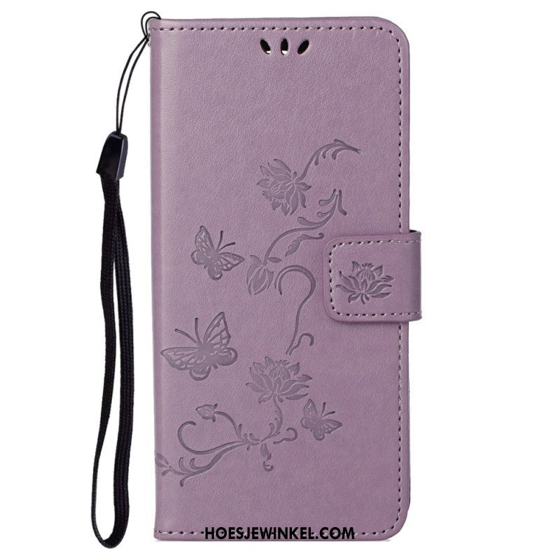 Folio-hoesje voor Samsung Galaxy S23 5G Vlinders En Bloemen