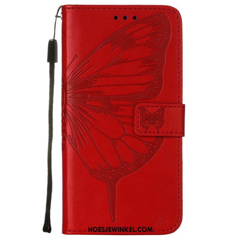 Folio-hoesje voor Samsung Galaxy S23 Plus 5G Met Ketting Barokke Strappy Vlinder