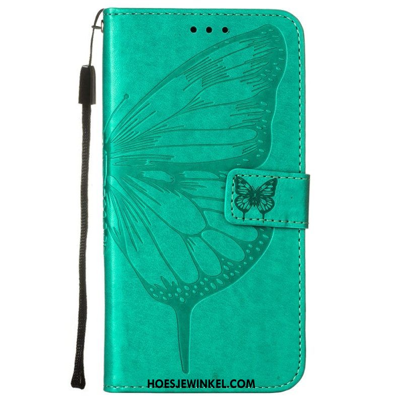 Folio-hoesje voor Samsung Galaxy S23 Plus 5G Met Ketting Barokke Strappy Vlinder