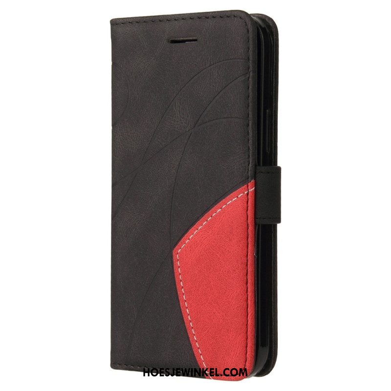 Folio-hoesje voor Samsung Galaxy S23 Plus 5G Met Ketting Tweekleurige Riem