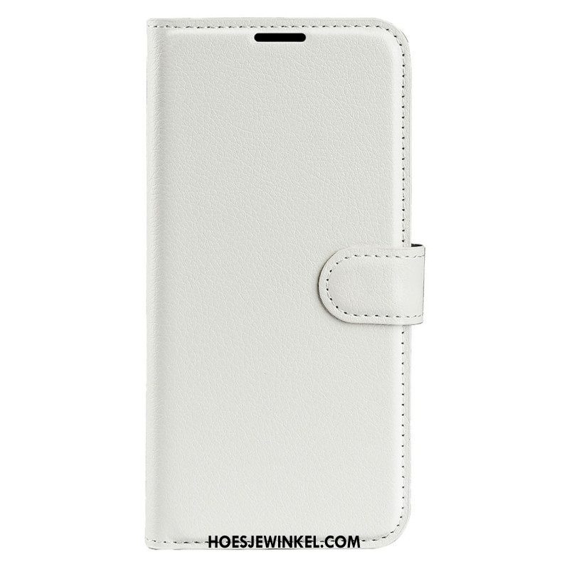 Folio-hoesje voor Samsung Galaxy S23 Ultra 5G Klassiek Litchi-leereffect