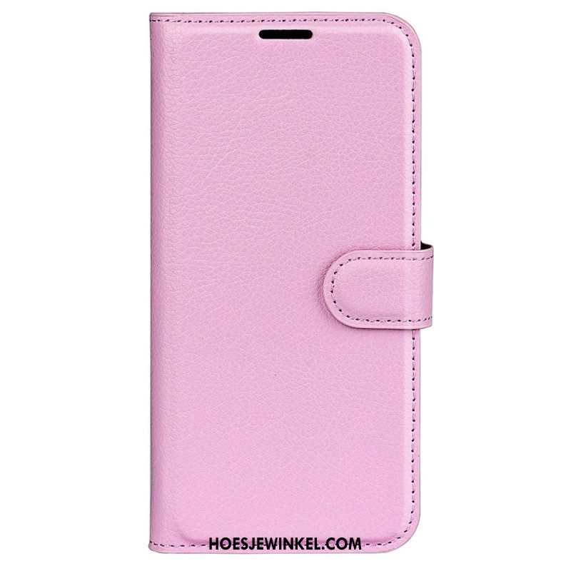 Folio-hoesje voor Samsung Galaxy S23 Ultra 5G Klassiek Litchi-leereffect