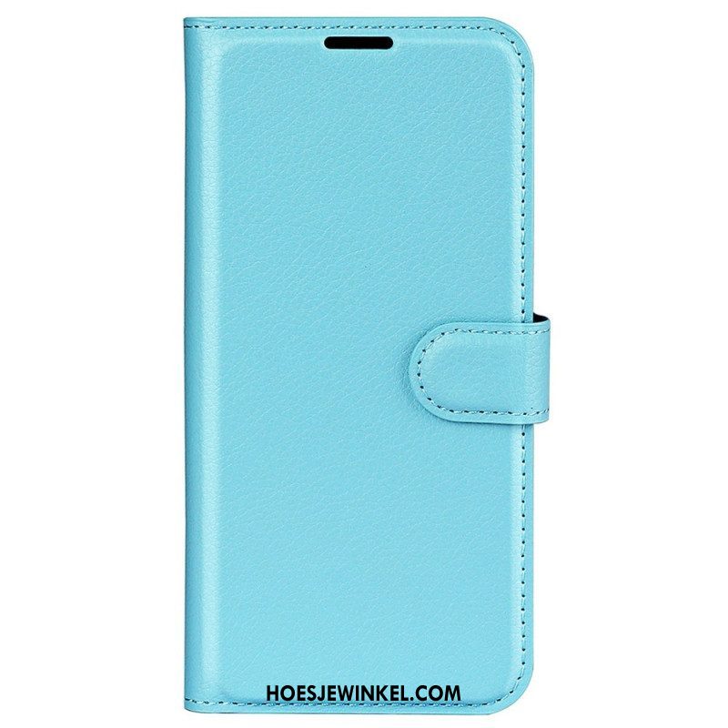 Folio-hoesje voor Samsung Galaxy S23 Ultra 5G Klassiek Litchi-leereffect