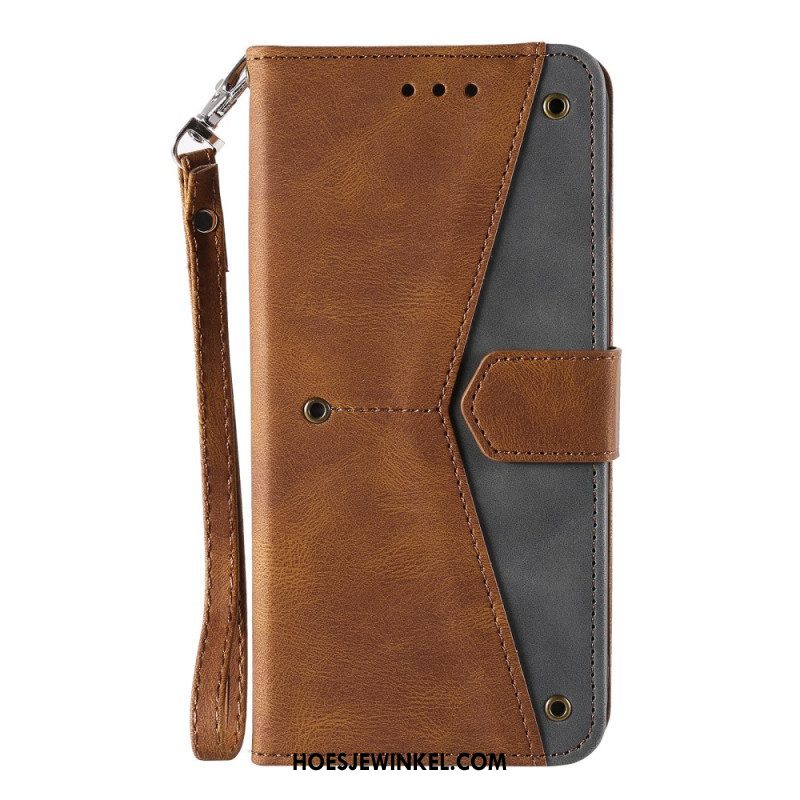 Folio-hoesje voor Samsung Galaxy S23 Ultra 5G Skin-touch-naden