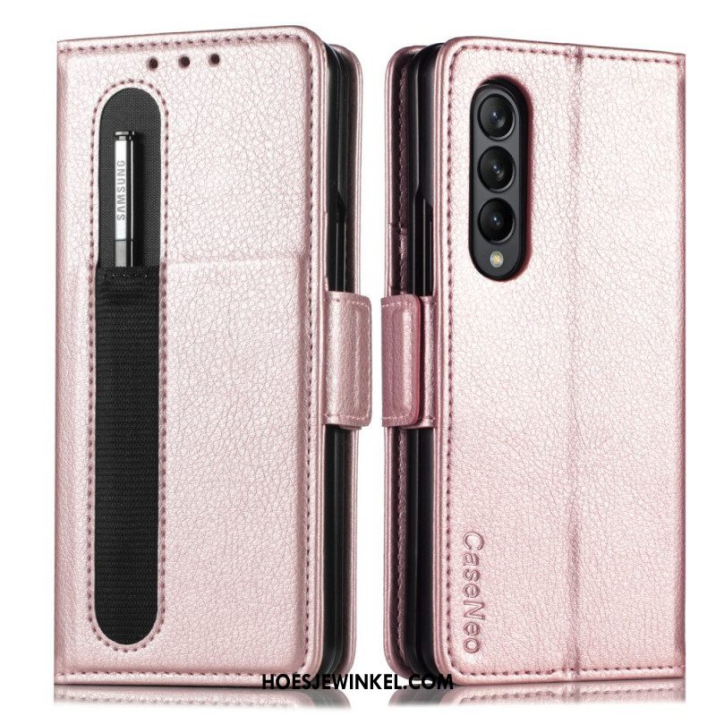 Folio-hoesje voor Samsung Galaxy Z Fold 3 5G Caseneo Leereffect