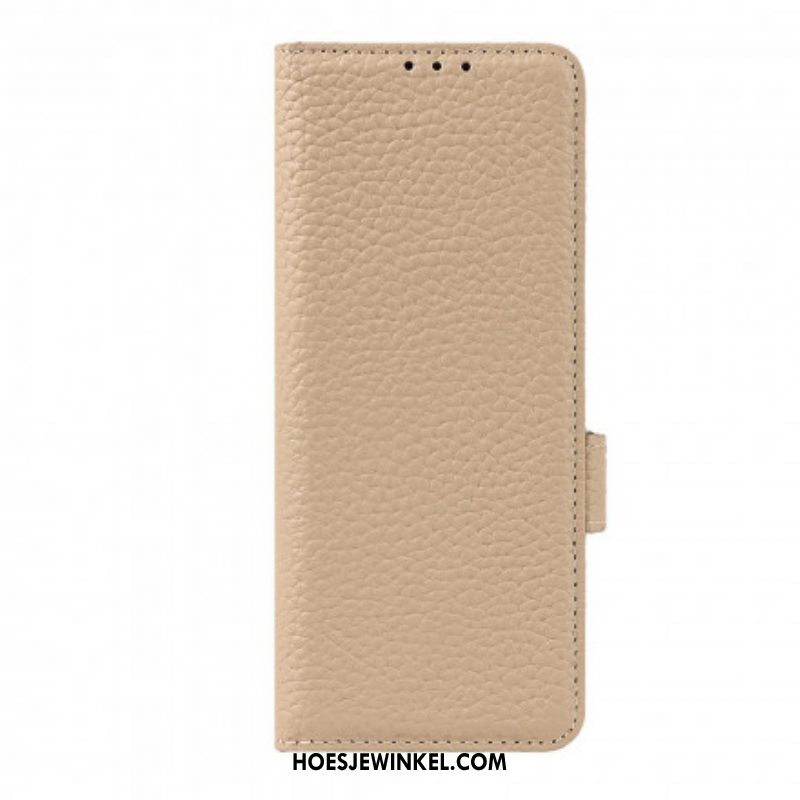 Folio-hoesje voor Samsung Galaxy Z Fold 3 5G Echt Litchi-leer
