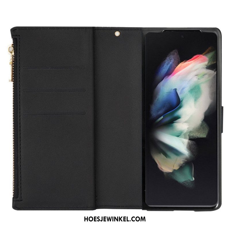 Folio-hoesje voor Samsung Galaxy Z Fold 4 Ultra Lovertjes Met Riem