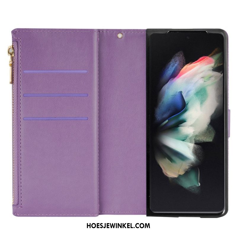 Folio-hoesje voor Samsung Galaxy Z Fold 4 Ultra Lovertjes Met Riem