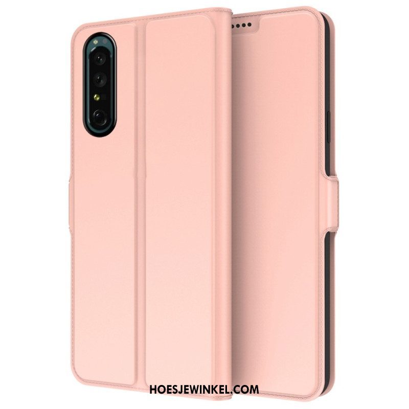 Folio-hoesje voor Sony Xperia 1 IV Slank Leereffect