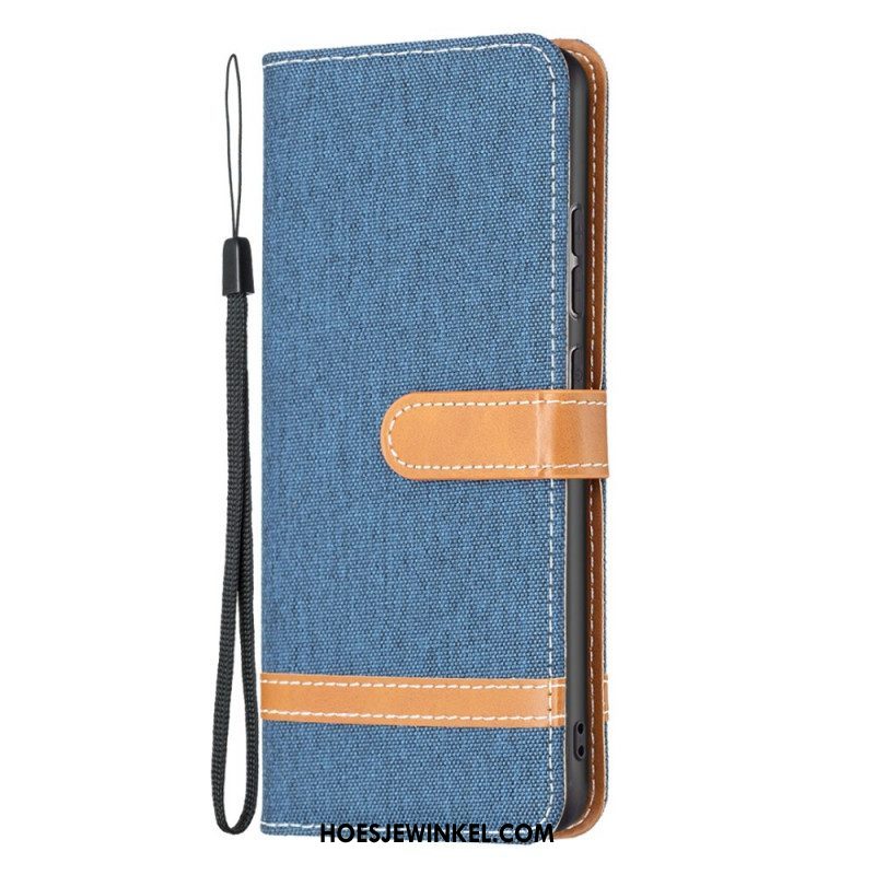 Folio-hoesje voor Xiaomi 12 / 12X Met Ketting Band Van Stof En Leereffect