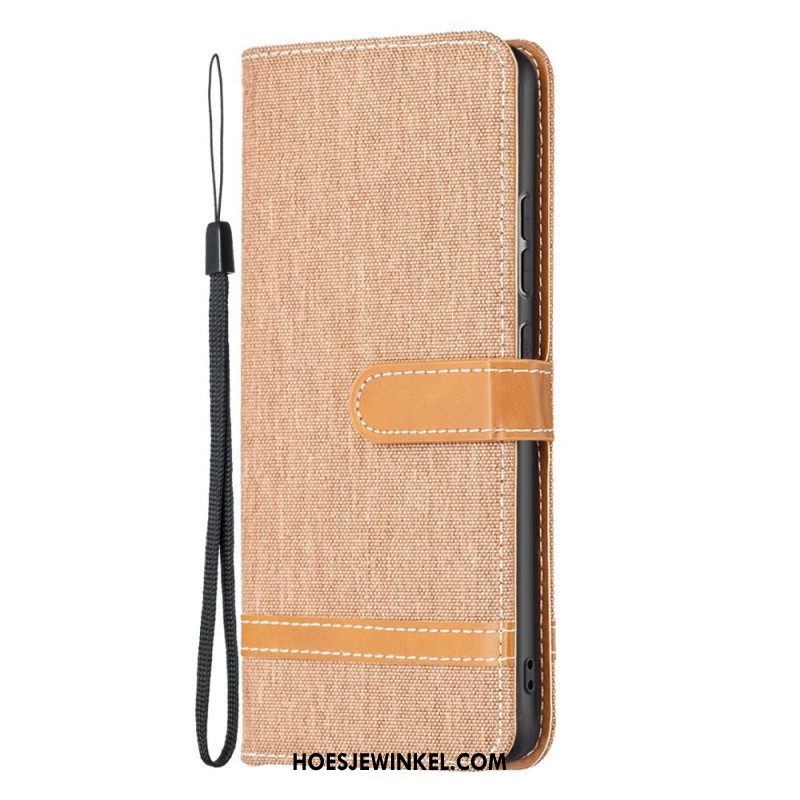 Folio-hoesje voor Xiaomi 12 / 12X Met Ketting Band Van Stof En Leereffect