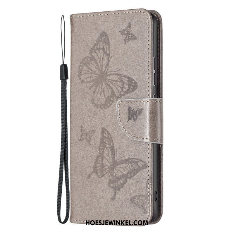 Folio-hoesje voor Xiaomi 12 / 12X Met Ketting String Vlinders