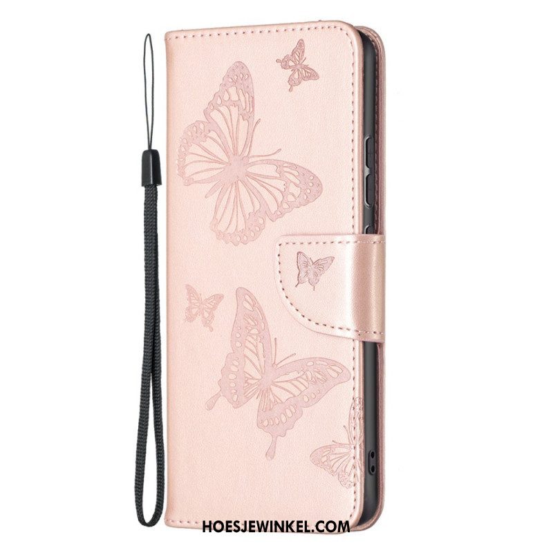 Folio-hoesje voor Xiaomi 12 / 12X Met Ketting String Vlinders