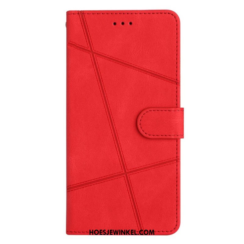 Folio-hoesje voor Xiaomi 12 Lite Met Ketting Riemlijnen Met Leereffect