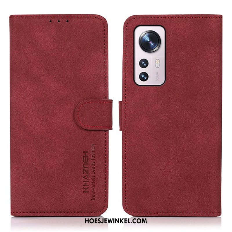 Folio-hoesje voor Xiaomi 12 Pro Khazneh Modieus Leereffect