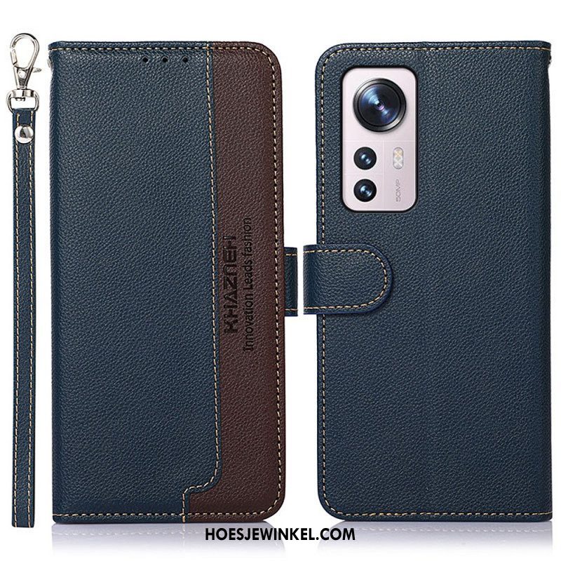 Folio-hoesje voor Xiaomi 12 Pro Lychee-stijl Rfid Khazneh