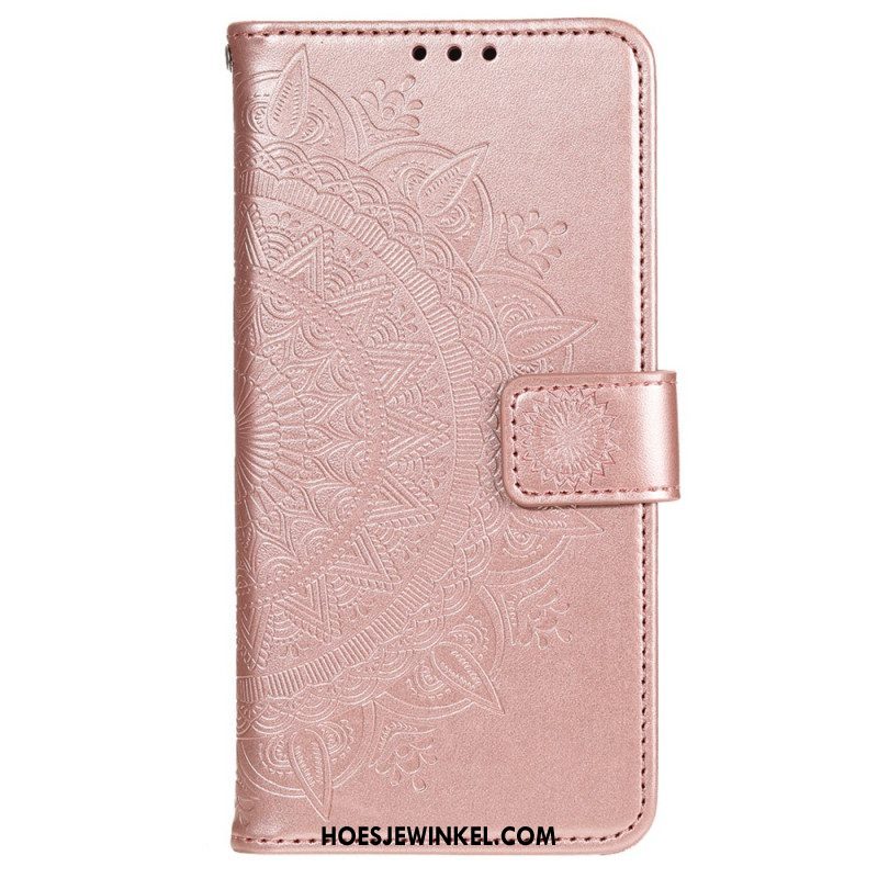 Folio-hoesje voor Xiaomi 12 Pro Met Ketting Strappy Zon Mandala