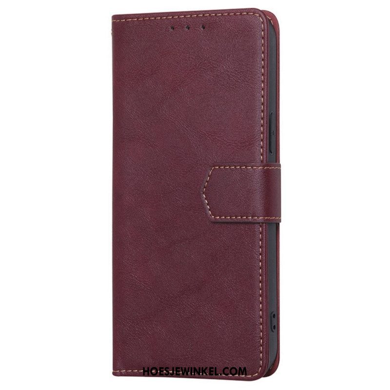 Folio-hoesje voor Xiaomi 12T / 12T Pro Couture-leereffect