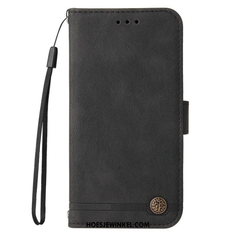 Folio-hoesje voor Xiaomi 12T / 12T Pro Decoratieve Klinknagel En Koord