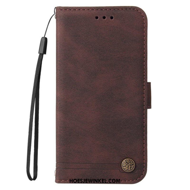 Folio-hoesje voor Xiaomi 12T / 12T Pro Decoratieve Klinknagel En Koord