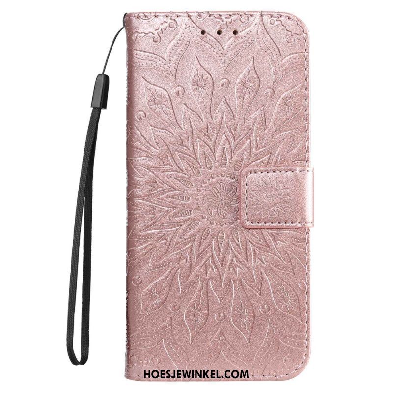 Folio-hoesje voor Xiaomi 12T / 12T Pro Met Ketting Strappy Zon Mandala