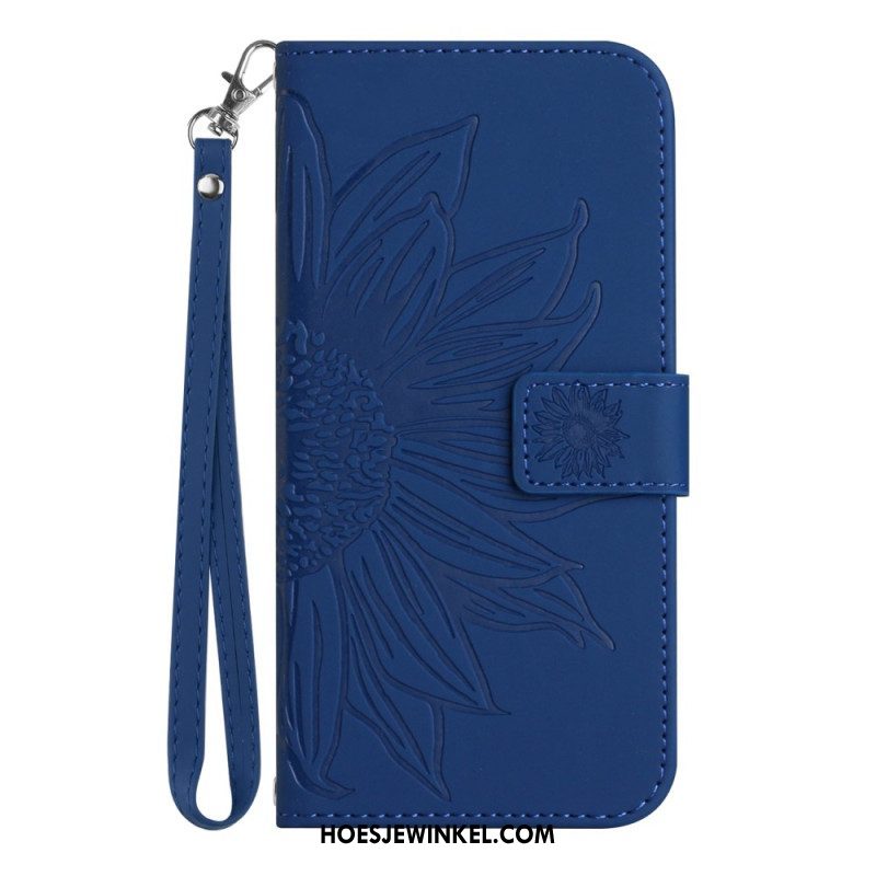 Folio-hoesje voor Xiaomi 13 Lite Zonnebloem Met Lanyard