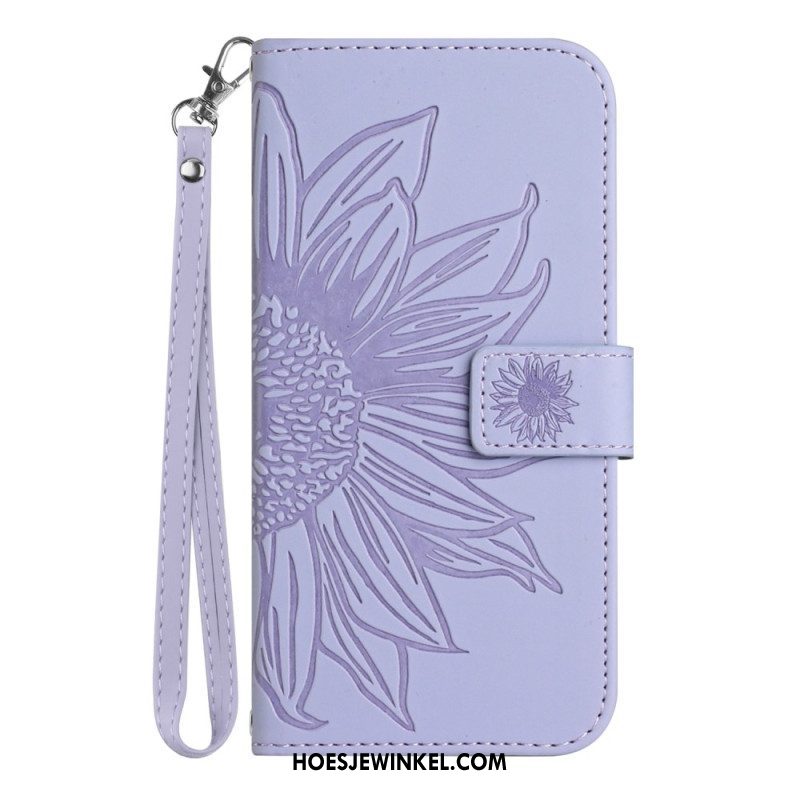 Folio-hoesje voor Xiaomi 13 Lite Zonnebloem Met Lanyard