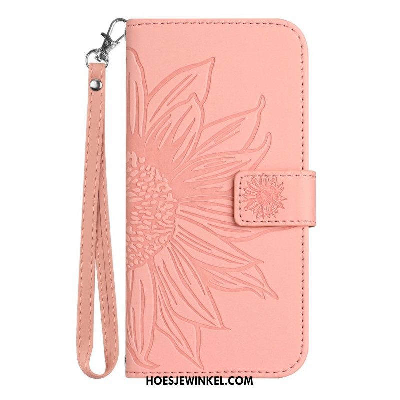 Folio-hoesje voor Xiaomi 13 Lite Zonnebloem Met Lanyard